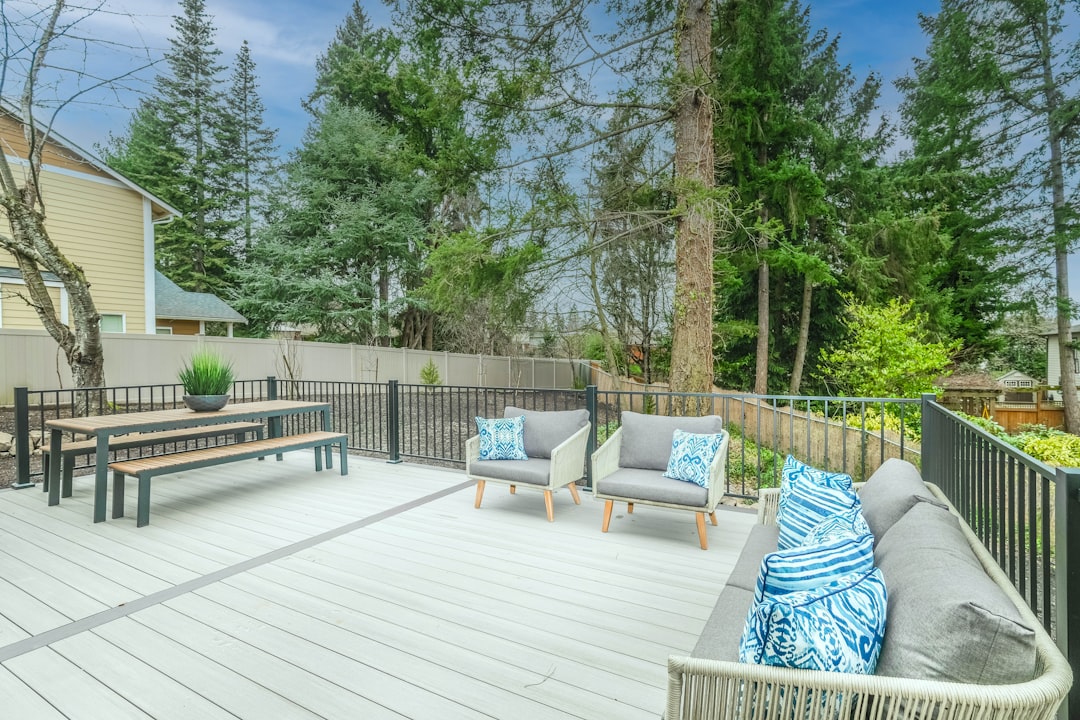 Composite lake deck with view-friendly railing
