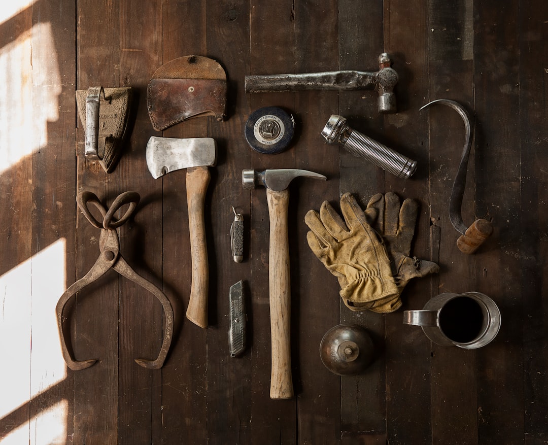 Carpenter with tool belt handling home repairs